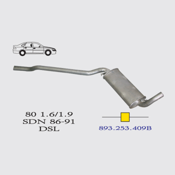 1.6-1.9 Audi 80 Dizel Orta Egzoz