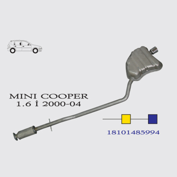 1.6i Mini Cooper Baskılı Orta-Arka Susturucu